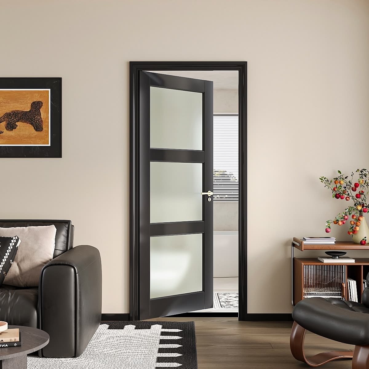 Interior wooden door